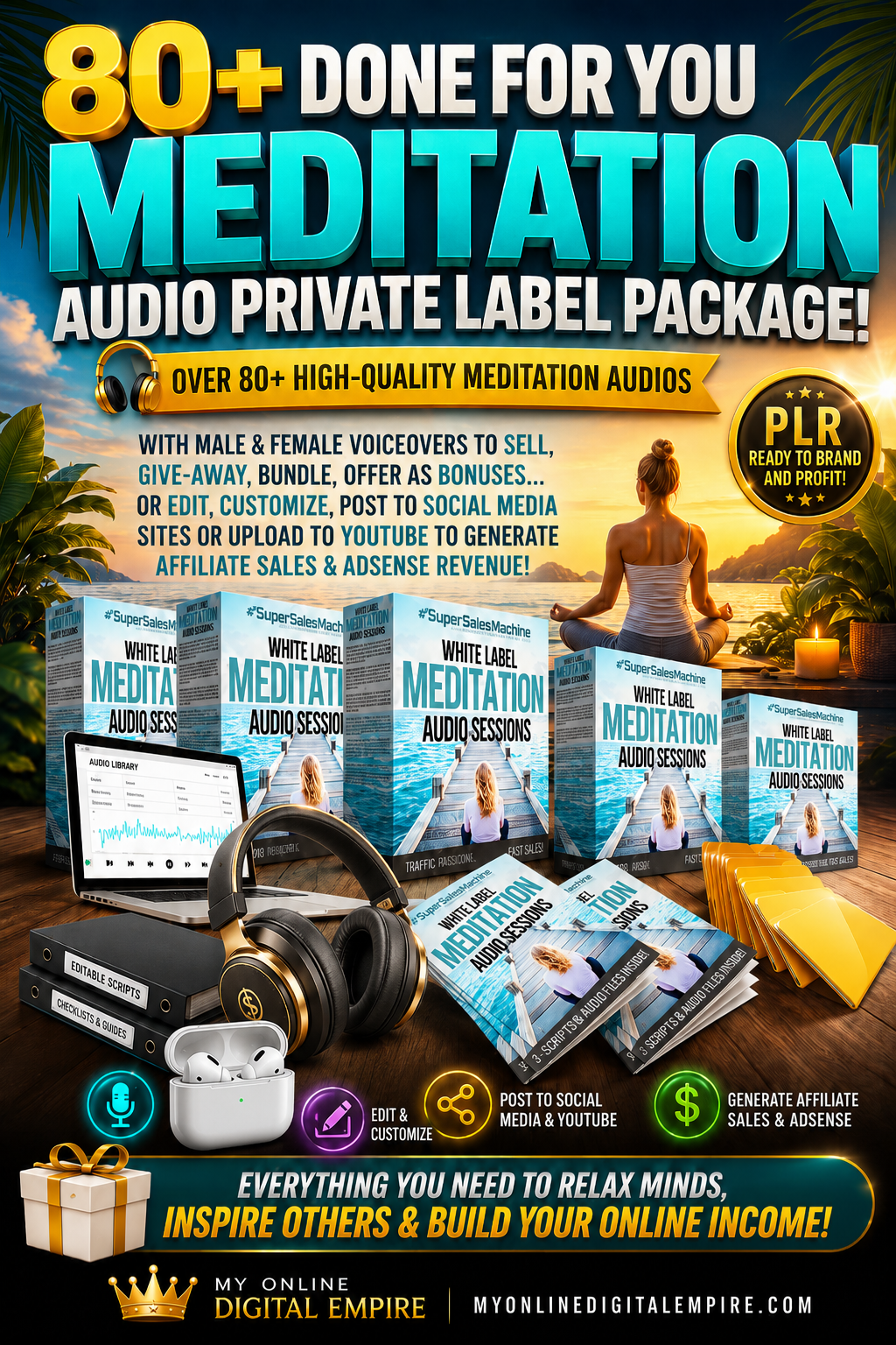 80+ done-for-you meditation audio private label package